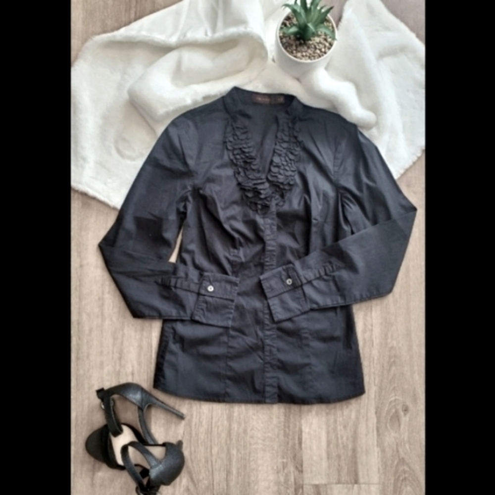 The Limited Collection Button-Down Mandarin Collar Shirt Top Size Small (EUC)